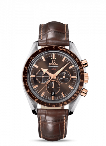 Omega Speedmaster Broad Arrow 1957 Stainless Steel / Red Gold / Brown 321.93.42.50.13.001