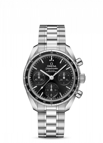 Omega Speedmaster Co-Axial 38 Stainless Steel / Black / Bracelet 324.30.38.50.01.001