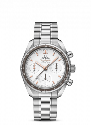 Omega Speedmaster Co-Axial 38 Stainless Steel / Silver / Bracelet 324.30.38.50.02.001
