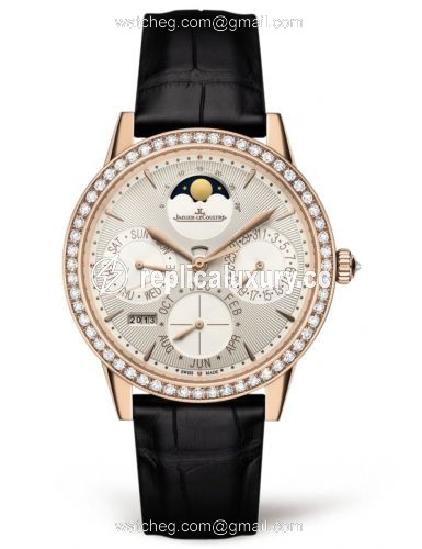 Jaeger-LeCoultre Rendez-Vous Perpetual Calendar Pink Gold / Silver / Alligator 3492420