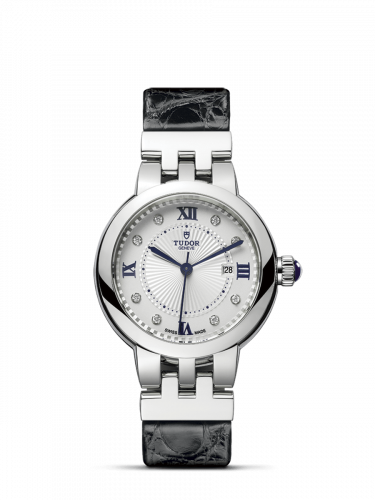 Tudor Clair de Rose 30 Stainless Steel / Silver-Diamond / Alligator 35500-0006