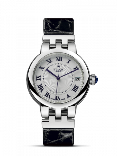 Tudor Clair de Rose 34 Stainless Steel / Silver-Roman/ Alligator 35800-0003