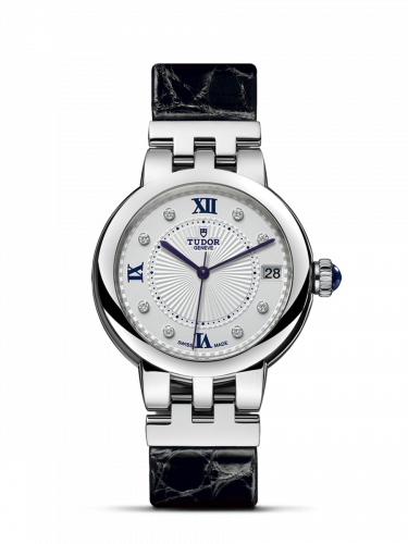 Tudor Clair de Rose 34 Stainless Steel / Silver-Diamond / Alligator 35800-0006