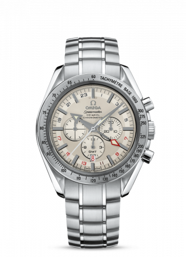 Omega Speedmaster Broad Arrow Co-Axial GMT Stainless Steel / White / Bracelet 3581.30.00