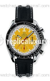 Omega Speedmaster Reduced Stainless Steel / Yellow / Strap / Schumacher 3810.12.06