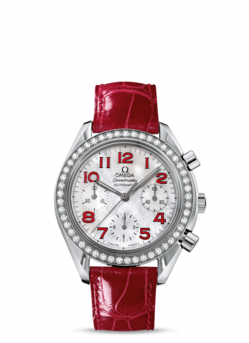 Omega Speedmaster Reduced Ladies Stainless Steel / Diamond / MOP / Red 3835.79.40