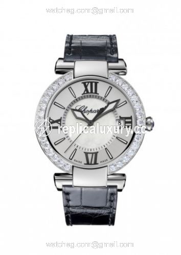 Chopard Imperiale 40 mm Stainless Steel / MOP / Diamond / Alligator 388531-3002