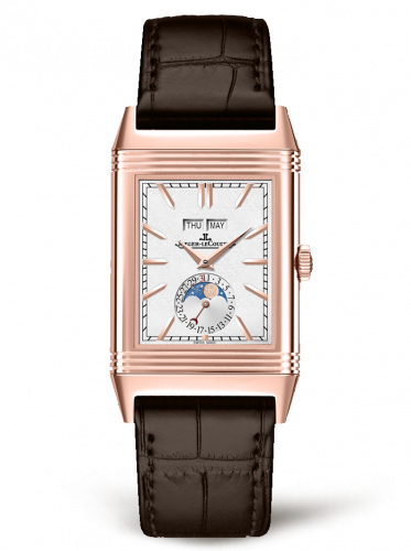 Jaeger-LeCoultre Reverso Tribute Calendar Pink Gold / Silver / Alligator 3912420