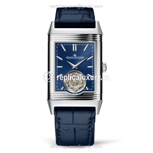 Jaeger-LeCoultre Reverso Tribute Tourbillon Platinum / Blue / Alligator 3926480