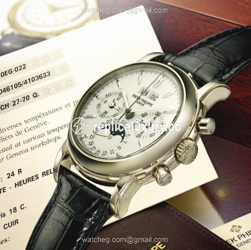 Patek Philippe Perpetual Calendar Chronograph 3970 White Gold / Silver 3970EG-022