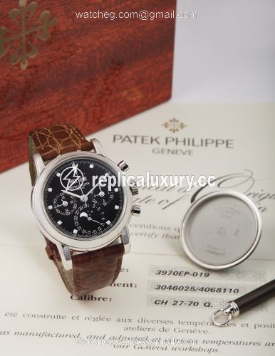 Patek Philippe Perpetual Calendar Chronograph 3970 Platinum / Black Diamond 3970EP-019