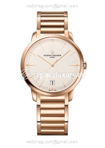 Vacheron Constantin Patrimony 36mm Self-Winding Pink Gold / Silver / Bracelet 4100U/110R-B180