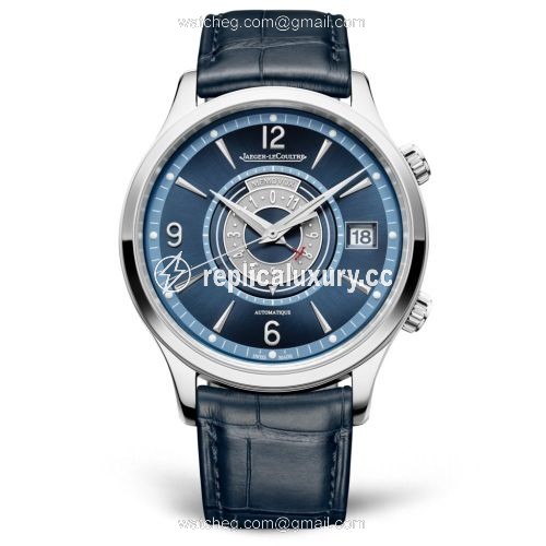 Jaeger-LeCoultre Master Control Memovox Timer Stainless Steel / Blue / Alligator 410848J