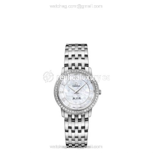 Omega De Ville Prestige Quartz 27 Stainless Steel / Diamond / MOP / Bracelet 413.15.27.60.05.001