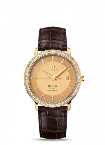 Omega De Ville Prestige Co-Axial 36.5 Yellow Gold / Diamond 413.58.37.20.58.001