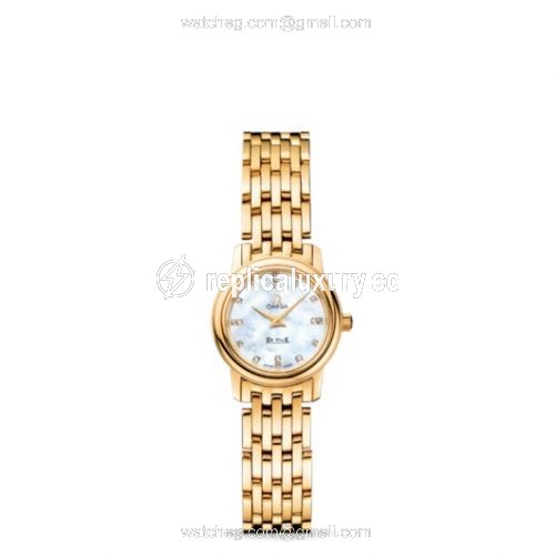 Omega De Ville Prestige Quartz 22 Yellow Gold / MOP Diamond / Bracelet 4170.76.00