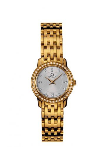Omega De Ville Prestige Quartz 22 Yellow Gold / Diamond / Silver / Bracelet 4175.35.00