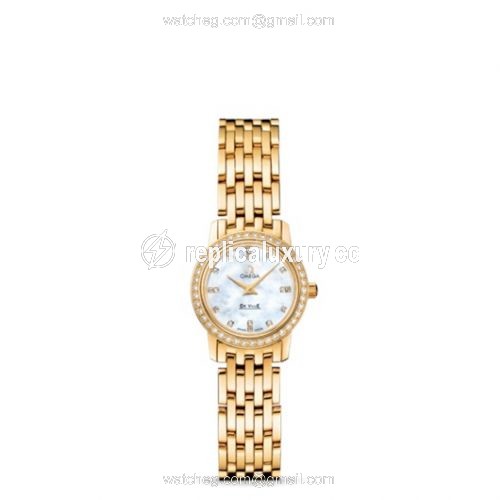 Omega De Ville Prestige Quartz 22 Yellow Gold Diamond / MOP Diamond / Bracelet 4175.76.00