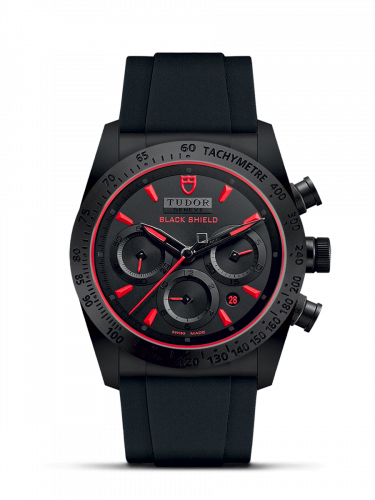 Tudor Fastrider Black Shield Ceramic / Black-Red / Rubber 42000CR-0001