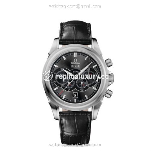 Omega De Ville Co-Axial 41 Chronograph 4 Counters Stainless Steel / Grey / Alligator 422.13.41.52.06.001