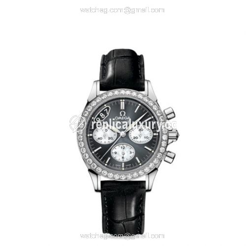 Omega De Ville Co-Axial 35 Chronograph Stainless Steel Diamond / Grey / Strap 422.18.35.50.06.001