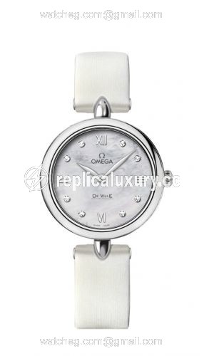 Omega De Ville Prestige Dewdrop Quartz 27.4 Stainless Steel / White MOP 424.12.27.60.55.001