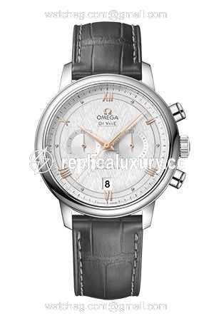Omega De Ville Prestige Co-Axial 41 Chronograph Stainless Steel / Vintage Silver Silk / Alligator 424.13.41.50.02.001