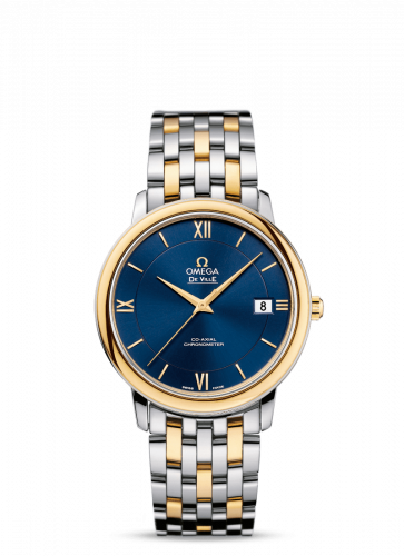 Omega De Ville Prestige Co-Axial 36.8 Stainless Steel / Yellow Gold / Blue / Bracelet 424.20.37.20.03.001