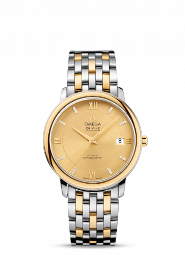 Omega De Ville Prestige Co-Axial 36.8 Stainless Steel / Yellow Gold / Champagne / Bracelet 424.20.37.20.58.001