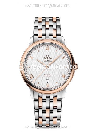Omega De Ville Prestige Co-Axial 39.5 Stainless Steel / Red Gold / Vintage Silver / Bracelet 424.20.40.20.02.004