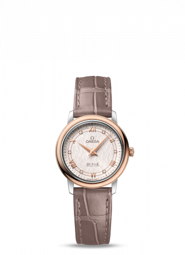 Omega De Ville Prestige Quartz 27.4 Stainless Steel / Red Gold / Vintage Silver Silk 424.23.27.60.52.001