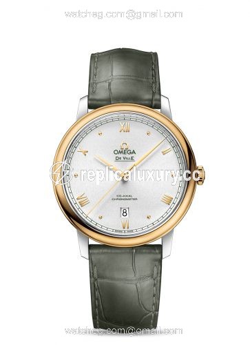 Omega De Ville Prestige Co-Axial 39.5 Stainless Steel / Yellow Gold / Silver Sunburst 424.23.40.20.02.004
