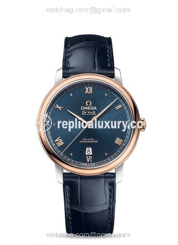 Omega De Ville Prestige Co-Axial 39.5 Stainless Steel / Red Gold / Blue Sunburst 424.23.40.20.03.001