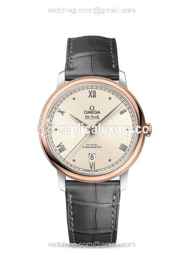 Omega De Ville Prestige Co-Axial 39.5 Stainless Steel / Red Gold / Pink Linen 424.23.40.20.09.001