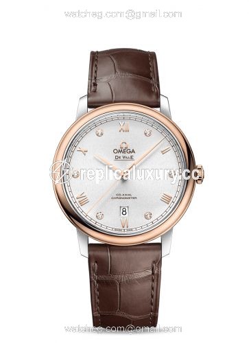 Omega De Ville Prestige Co-Axial 39.5 Stainless Steel / Red Gold / Silver Sunburst 424.23.40.20.52.001