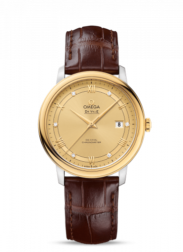Omega De Ville Prestige Co-Axial 39.5 Stainless Steel / Yellow Gold / Vintage Champagne 424.23.40.20.58.001