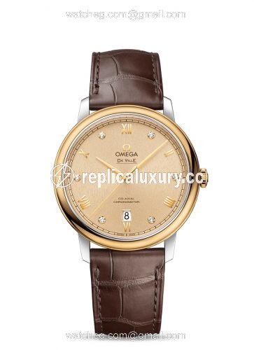 Omega De Ville Prestige Co-Axial 39.5 Stainless Steel / Yellow Gold / Moonshine Sunburst 424.23.40.20.58.002