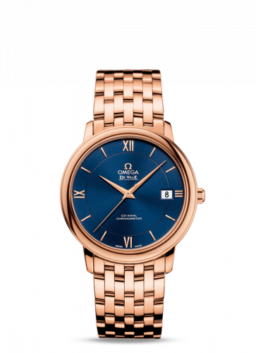 Omega De Ville Prestige Co-Axial 36.8 Red Gold / Blue / Bracelet 424.50.37.20.03.002
