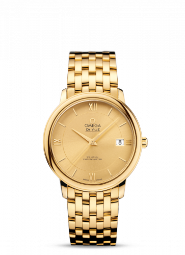 Omega De Ville Prestige Co-Axial 36.8 Yellow Gold / Champagne / Bracelet 424.50.37.20.08.001