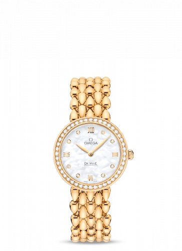 Omega De Ville Prestige Dewdrop Quartz 27.4 Yellow Gold / Diamond / Bracelet 424.55.27.60.55.006