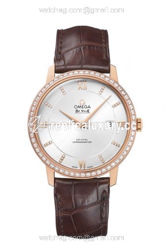 Omega De Ville Prestige Co-Axial 39.5 Red Gold / Diamond / Silver Diamond 424.58.40.20.52.003