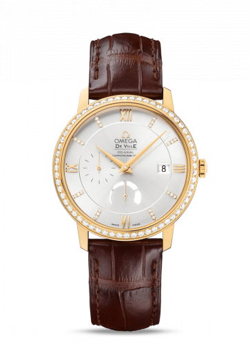 Omega De Ville Prestige Co-Axial 39.5 Power Reserve Yellow Gold / Diamond / Silver 424.58.40.21.52.001