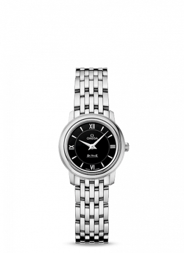 Omega De Ville Prestige Quartz 24.4 Stainless Steel / Black / Bracelet 424.10.24.60.01.001