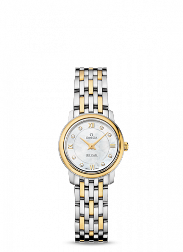 Omega De Ville Prestige Quartz 24.4 Stainless Steel / Yellow Gold / MOP / Bracelet 424.20.24.60.55.001