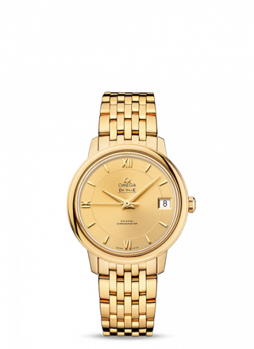Omega De Ville Prestige Co-Axial 32.7 Yellow Gold / Gold / Bracelet 424.50.33.20.08.001