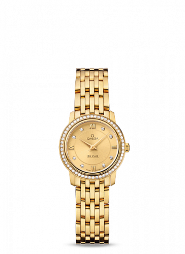 Omega De Ville Prestige Quartz 24.4 Yellow Gold / Diamond / Bracelet 424.55.24.60.58.001