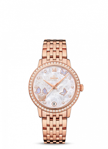 Omega De Ville Prestige Co-Axial 32.7 Red Gold / MOP Butterfly / Diamond / Bracelet 424.55.33.20.55.004
