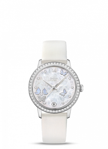 Omega De Ville Prestige Co-Axial 32.7 White Gold / MOP Butterfly / Diamond 424.57.33.20.55.001