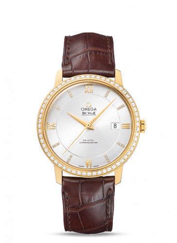 Omega De Ville Prestige Co-Axial 39.5 Yellow Gold / Silver / Diamond 424.58.40.20.52.001