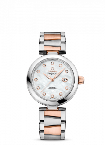 Omega LadyMatic Co-Axial 34 Stainless Steel / Sedna Gold / MOP / Bracelet 425.20.34.20.55.004